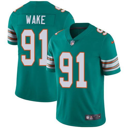 Nike Miami Dolphins #91 Cameron Wake Aqua Green Alternate Men Stitched NFL Vapor Untouchable Limited Jersey